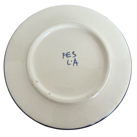 Petite assiette en faïence multicolore artisanale de Fès