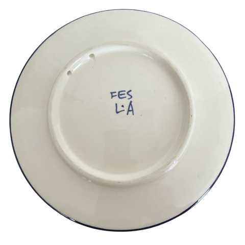 Petite assiette en faïence multicolore artisanale de Fès