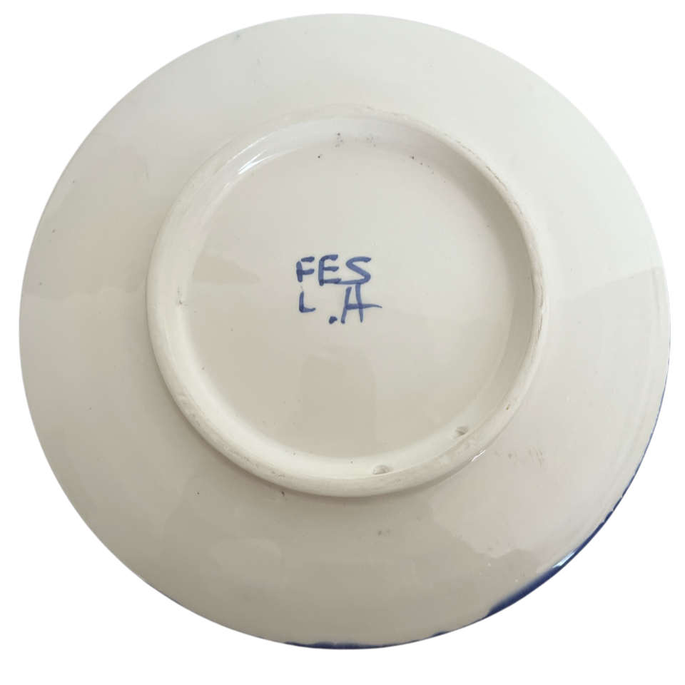 Petite assiette en faïence multicolore artisanale de Fès